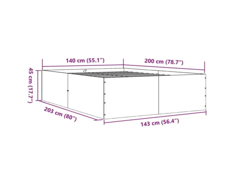 vidaXL Bettgestell Weiß 140x200 cm Holzwerkstoff 3280923