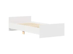 vidaXL Bettgestell Weiß 100x200 cm Holzwerkstoff 835932