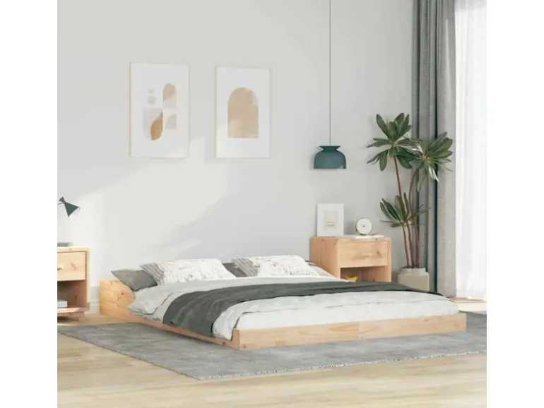 vidaXL Bettrahmen Braun 160 x 200 cm Massives Kiefernholz 873307