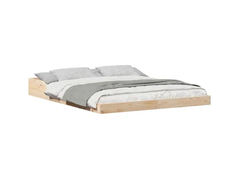 vidaXL Bettrahmen Braun 160 x 200 cm Massives Kiefernholz 873307