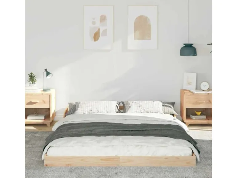 vidaXL Bettrahmen Braun 160 x 200 cm Massives Kiefernholz 873307