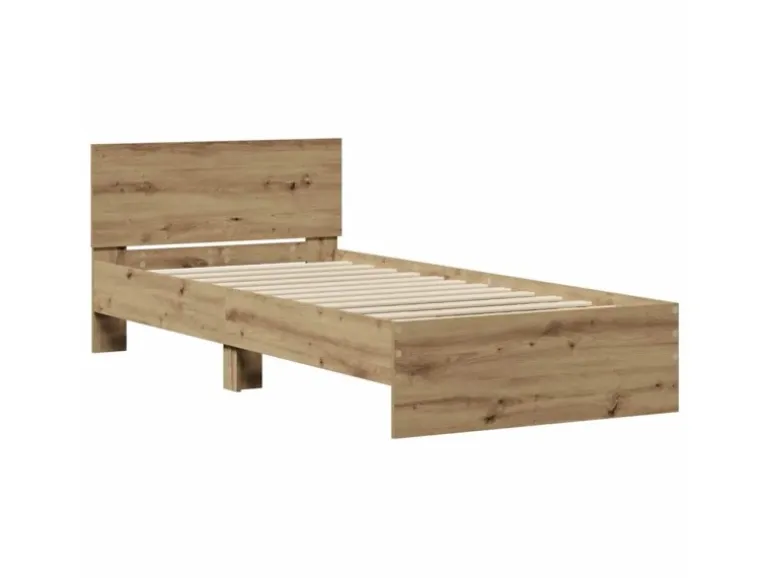 vidaXL Bettrahmen mit Kopfteil Artisan-Eiche 90 x 200 cm Holzwerkstoff 871655