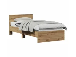 vidaXL Bettrahmen mit Kopfteil Artisan-Eiche 90 x 200 cm Holzwerkstoff 871655
