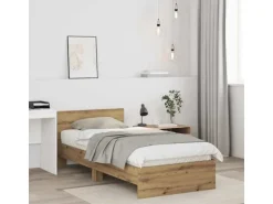 vidaXL Bettrahmen mit Kopfteil Artisan-Eiche 90 x 200 cm Holzwerkstoff 871655