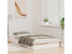 vidaXL Bettrahmen Weiß 90 x 200 cm Massives Kiefernholz 873389