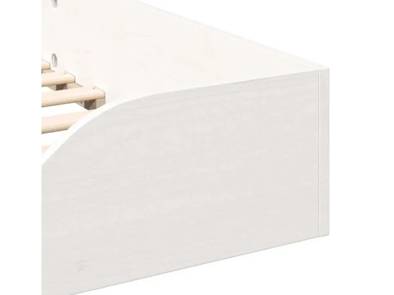 vidaXL Bettrahmen Weiß 90 x 200 cm Massives Kiefernholz 873389