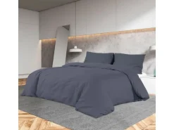 vidaXL Bettwäsche-Set Anthrazit 155x220 cm Leichte Mikrofaser 135943