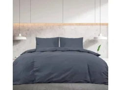 vidaXL Bettwäsche-Set Anthrazit 155x220 cm Leichte Mikrofaser 135943