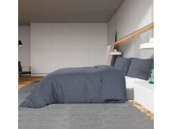 vidaXL Bettwäsche-Set Anthrazit 155x220 cm Leichte Mikrofaser 135943