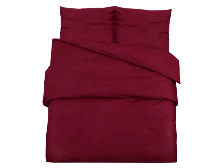 vidaXL Bettwäsche-Set Bordeauxrot 155x220 cm Leichte Mikrofaser 136039