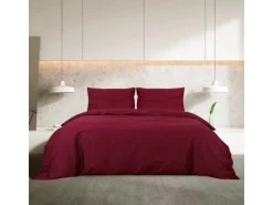 vidaXL Bettwäsche-Set Bordeauxrot 155x220 cm Leichte Mikrofaser 136039