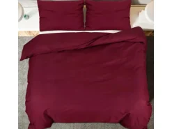 vidaXL Bettwäsche-Set Bordeauxrot 155x220 cm Leichte Mikrofaser 136039