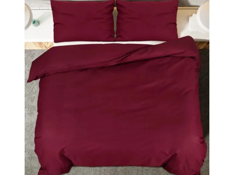 vidaXL Bettwäsche-Set Bordeauxrot 155x220 cm Leichte Mikrofaser 136039
