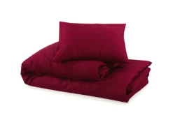 vidaXL Bettwäsche-Set Bordeauxrot 155x220 cm Leichte Mikrofaser 136039