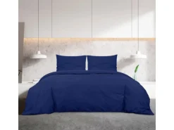 vidaXL Bettwäsche-Set Marineblau 200x220 cm Baumwolle 136153