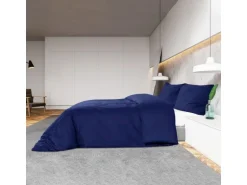 vidaXL Bettwäsche-Set Marineblau 200x220 cm Baumwolle 136153