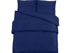 vidaXL Bettwäsche-Set Marineblau 220x240 cm Baumwolle 136147