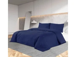 vidaXL Bettwäsche-Set Marineblau 220x240 cm Baumwolle 136147