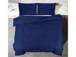 vidaXL Bettwäsche-Set Marineblau 220x240 cm Baumwolle 136147
