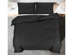 vidaXL Bettwäsche-Set Schwarz 155x220 cm Leichte Mikrofaser 135975