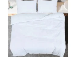vidaXL Bettwäsche-Set Weiß 135x200 cm Baumwolle 136166