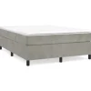 vidaXL Boxspringbett mit Matratze Hellgrau 140x200 cm Samt1399424