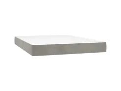 vidaXL Boxspringbett mit Matratze Hellgrau 140x200 cm Samt1399424