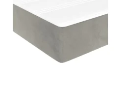 vidaXL Boxspringbett mit Matratze Hellgrau 140x200 cm Samt1399424