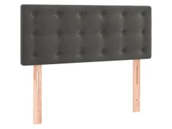 vidaXL Boxspringbett mit Matratze Dunkelgrau 90x200 cm Samt1348800