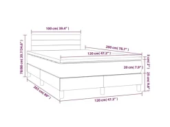 vidaXL Boxspringbett mit Matratze Schwarz 120x200 cm Stoff1373129