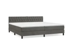 vidaXL Boxspringbett mit Matratze Dunkelgrau 200x200 cm Samt1357756