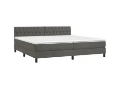 vidaXL Boxspringbett mit Matratze Dunkelgrau 200x200 cm Samt1357756