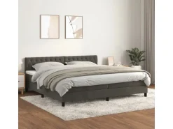 vidaXL Boxspringbett mit Matratze Dunkelgrau 200x200 cm Samt1357756