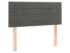 vidaXL Boxspringbett mit Matratze Dunkelgrau 90x200 cm Samt1389956