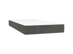vidaXL Boxspringbett mit Matratze Dunkelgrau 90x200 cm Samt1389956