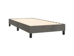 vidaXL Boxspringbett mit Matratze Dunkelgrau 90x200 cm Samt1389956