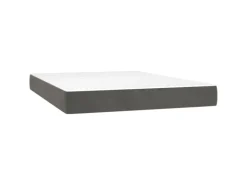 vidaXL Boxspringbett mit Matratze Dunkelgrau 140x200 cm Samt1399197