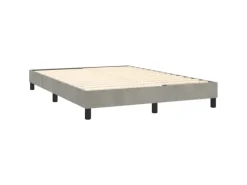 vidaXL Boxspringbett mit Matratze Hellgrau 140x200 cm Samt1389952