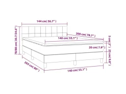 vidaXL Boxspringbett mit Matratze Hellgrau 140x200 cm Samt1389952