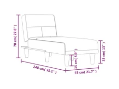 vidaXL Chaiselongue Schwarz Stoff Modell 3
