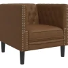 vidaXL Chesterfield-Sessel Braun Kunstleder in Wildleder-Optik 2164395