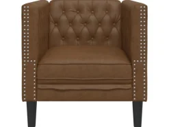 vidaXL Chesterfield-Sessel Braun Kunstleder in Wildleder-Optik 2164395