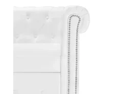 vidaXL Chesterfield-Sofa L-Form Kunstleder Weiß