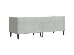 vidaXL Chesterfield-Sofa mit Nackenrollen 3-Sitzer Hellgrau Samt 2157821