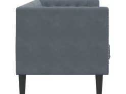 vidaXL Chesterfield-Sofa mit Nackenrollen 3-Sitzer Dunkelgrau Samt 2162728