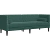 vidaXL Chesterfield-Sofa mit Nackenrollen 3-Sitzer Dunkelgrün Samt 2144774