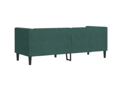 vidaXL Chesterfield-Sofa mit Nackenrollen 3-Sitzer Dunkelgrün Samt 2144774