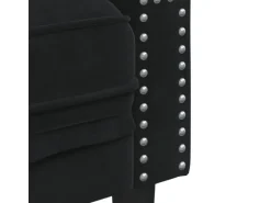 vidaXL Chesterfield-Sofa mit Nackenrollen 2-Sitzer Schwarz Samt 2144771