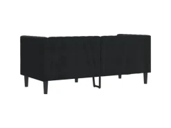 vidaXL Chesterfield-Sofa mit Nackenrollen 2-Sitzer Schwarz Samt 2144771