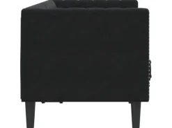 vidaXL Chesterfield-Sofa mit Nackenrollen 2-Sitzer Schwarz Samt 2144771